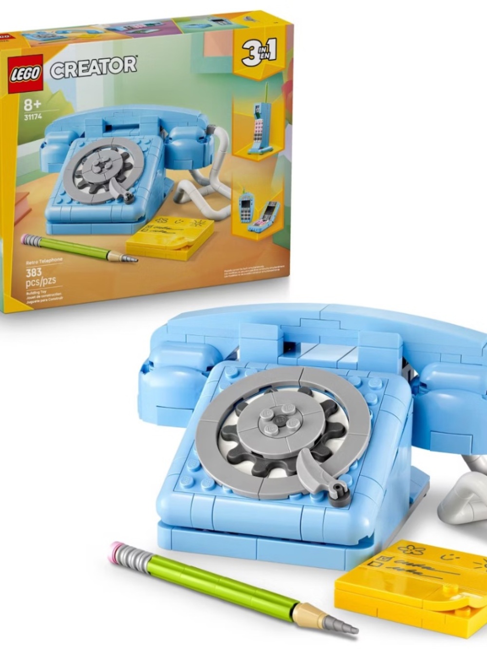 LEGO Creator 3 in 1 Retro Telephone Kids Building Toy 31174